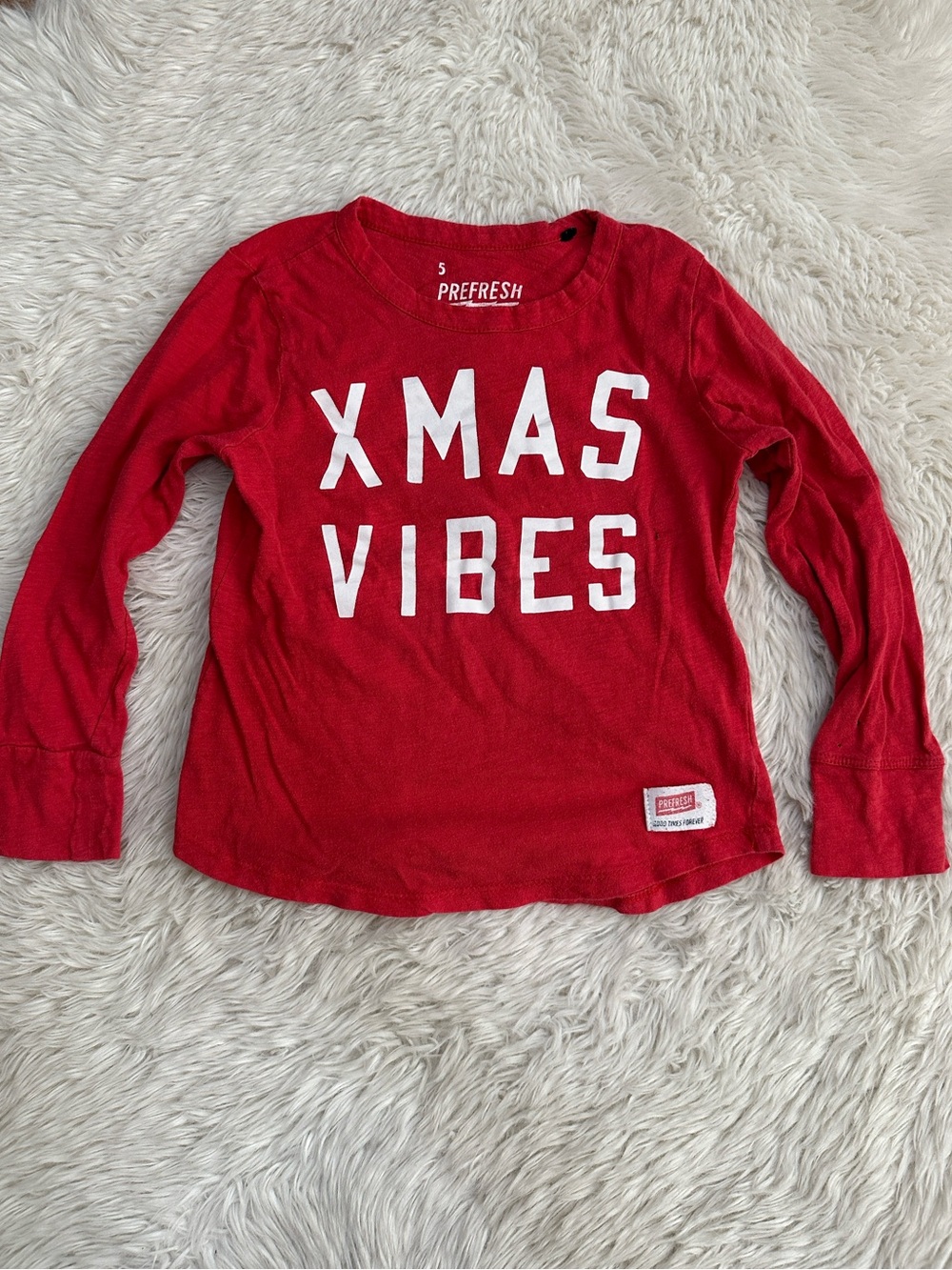 PREFRESH Red 'XMAS VIBES' Long-Sleeve Tee
